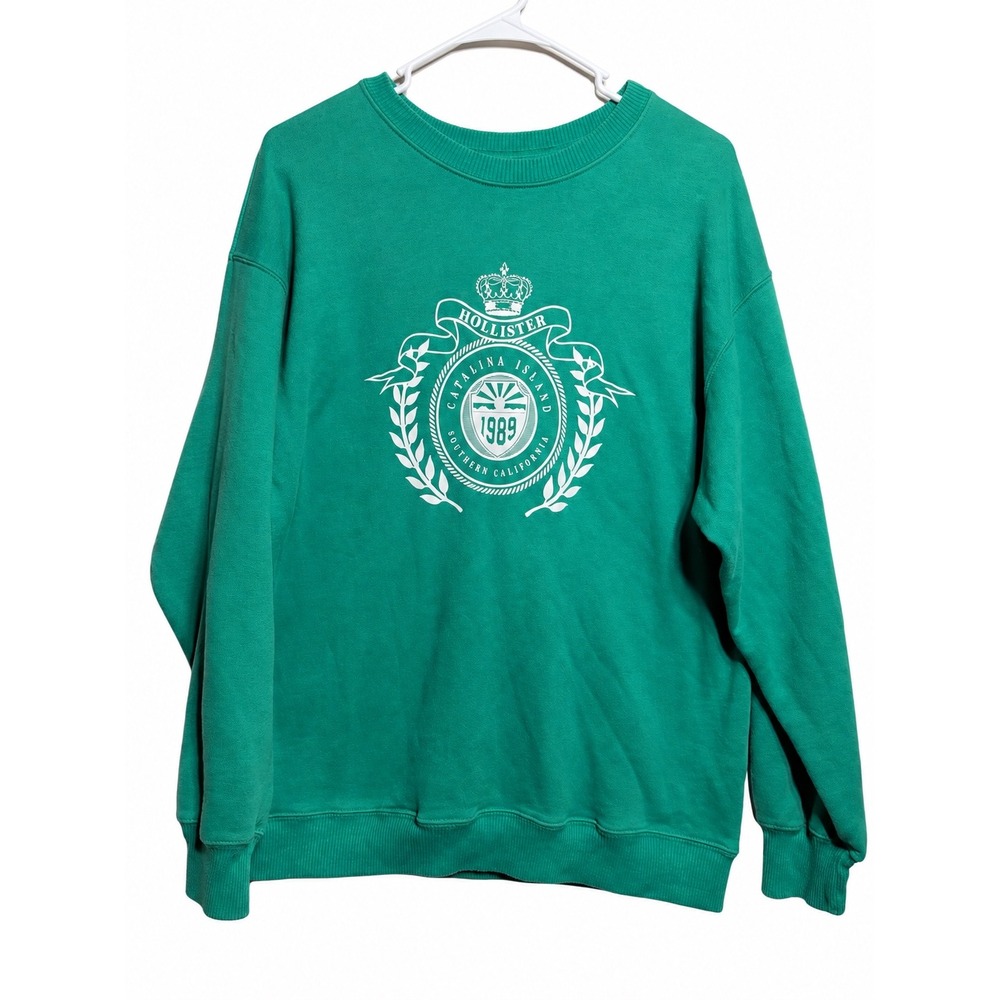 Hollister Catalina Island 1989 Graphic Crewneck Sweatshirt Green Womens Small